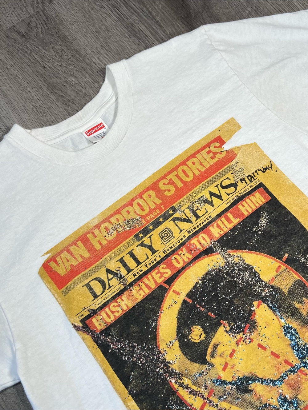 Supreme FW16 Dash Snow Van Horror Stories T-shirt White Mens Size M Streetwear